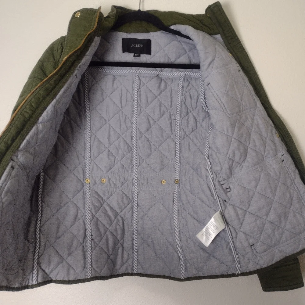 J. Crew Green Quilted Downtown Field Jacket Size XXS - Picture 4 of 16